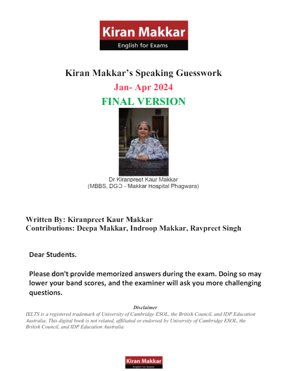 کتاب ماکار اسپیکینگ Kiran Makkar speaking Guesswork Jan Apr 2024 Final Version